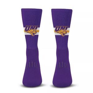 NCAA Northern Iowa Panthers Streak Crew Socks in Purple, Large